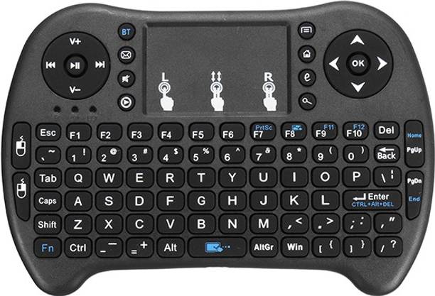 Ecandy Wireles mini Keyboard touchpad Airmouse for PC/LAPTOP/COMPUTER /Gaming , Smart TV/LCD/LED/OLED Wireless Multi-device Keyboard (Black) Bluetooth, Wireless Handheld Multi-device Keyboard Compatible with Desktop, Laptop, Mac