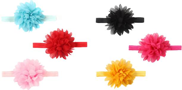 BABYMOON (Set of 6) Headbands Flowers Soft Hairbands for Baby Girls Infants Toddlers. Head Band