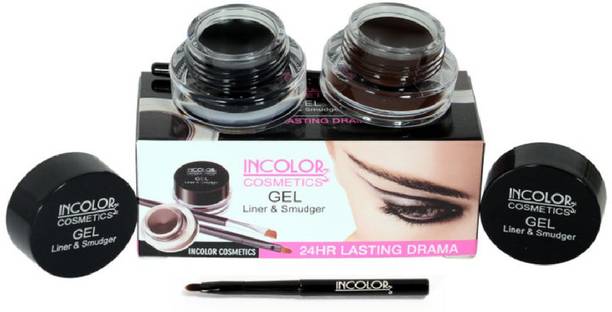 INCOLOR 2 In 1 Gel Liner & Smudger, Black & Brown, 5 g