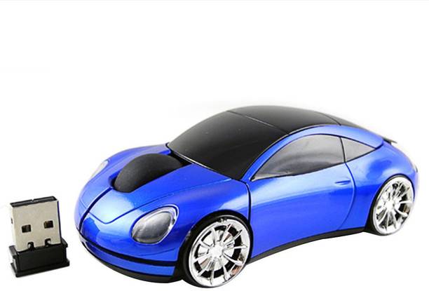 microware 2.4G Wireless Optical Mouse 1600 DPI Car Shaped Design - Blue Wireless Optical  Gaming Mouse  with Bluetooth