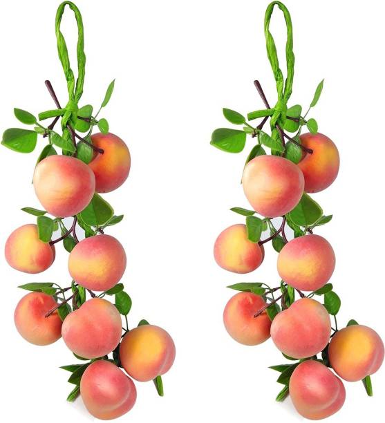 Reiki Crystal Products Artificial Fruit - Artificial Peach for Kitchen Wall Hanging Decor Parties Restaurants Table Centerpiece Décor Pack of 2 pc Artificial Fruit