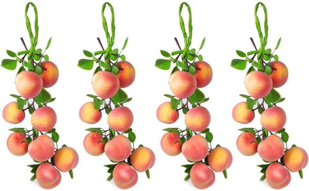 Reiki Crystal Products Artificial Fruit - Artificial Peach for Kitchen Wall Hanging Decor Parties Restaurants Table Centerpiece Décor Pack of 4 pc Artificial Fruit