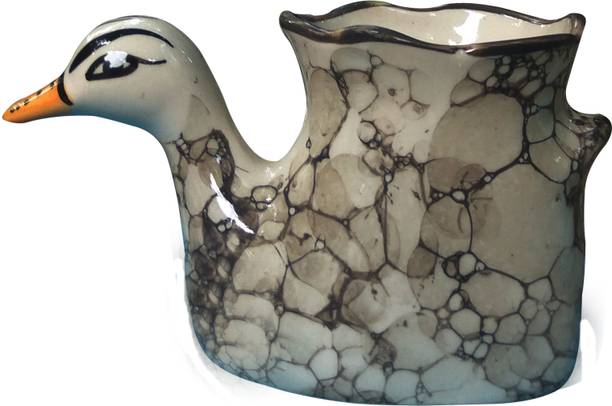 sawan shopping mart Mindblowing handpainted Ceramic Handmade Bonsai or Succulent Flower Planter or Pot Plant Container (Ceramic, External Height - 14 cm) Duck Design Ceramic Pot Plant Container (Ceramic) Plant Container Set