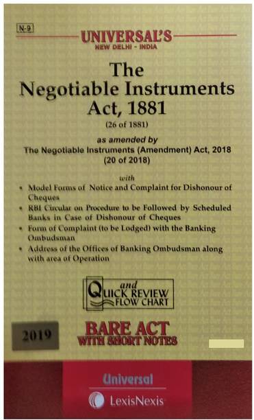 The Negotiable Instruments Act 1881 Bare Act With Short Notes