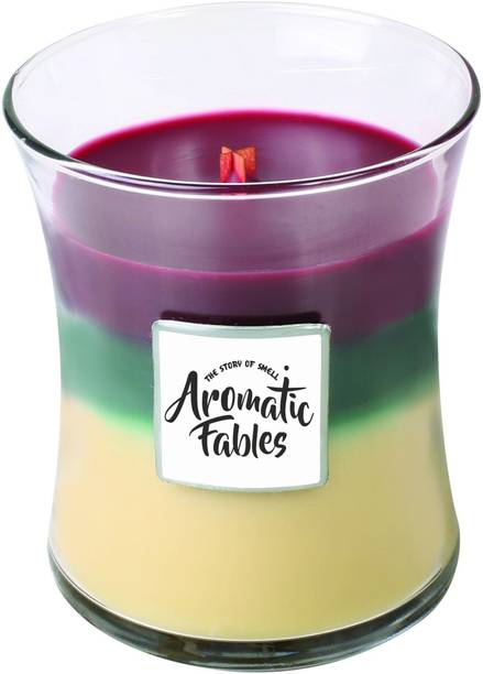 First Row Aromatic Fables Classic Christmas Three Color Trilogy 9oz Scented Wood Wick Gifting Candle Candle