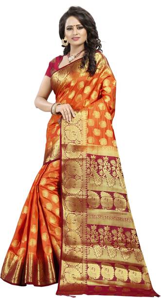 FINE WEAR Woven Kanjivaram Cotton Silk Saree - Image 2