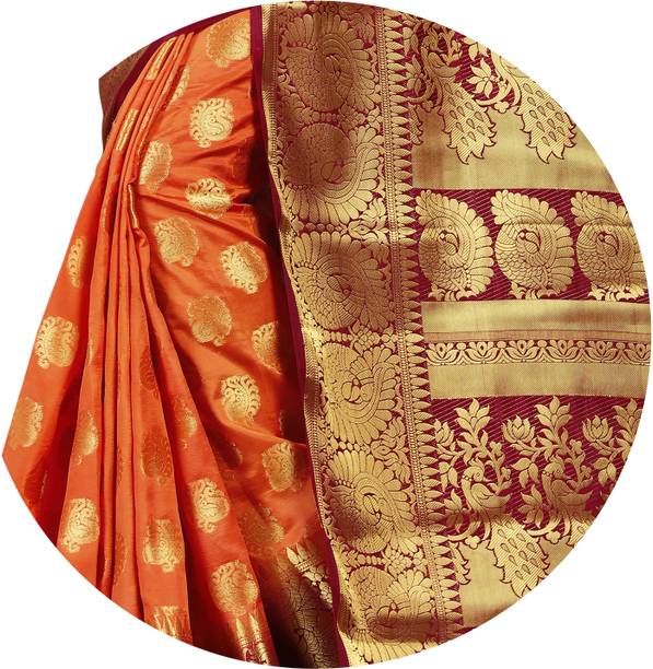 FINE WEAR Woven Kanjivaram Cotton Silk Saree - Image 5