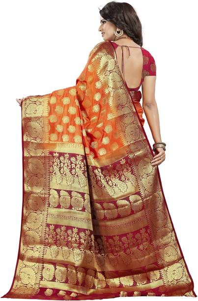 FINE WEAR Woven Kanjivaram Cotton Silk Saree - Image 3