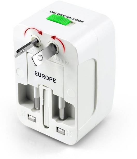 EAGNA Universal World Wide Travel Charger Adapter Plug, White Worldwide Adaptor  (White) Adapt-13 Worldwide Adaptor