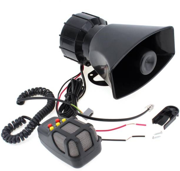 AutoBizarre 7 Tone Siren Horn With Mic Tweeter Car Speaker