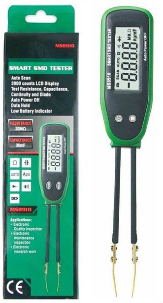 Divinext MS8910 Smart SMD Tester Used to Measuring SMD (Surface Mounting Device), RC Resistance Capacitance Diode Multi Tester Continuity Checking Function Multimeter 3000 counts LCD display Auto Scanning Manual Ranging Tester Auto Scan with 2 Backup Test Pins Clamp Meter Multi Meter Mastech Digital Multimeter