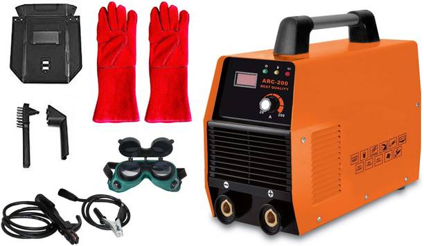 ISC 16" Long Hand Gloves + Advance IGBT Technology Electric ARC 200 Inverter MMA Type Welding Machine With Combo Inverter Welding Machine