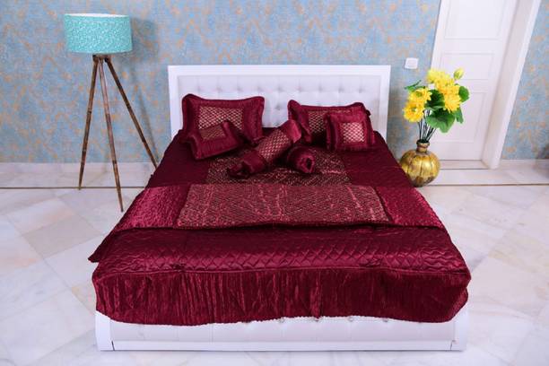 Aay Kay Raw Silk Queen Sized Bedding Set