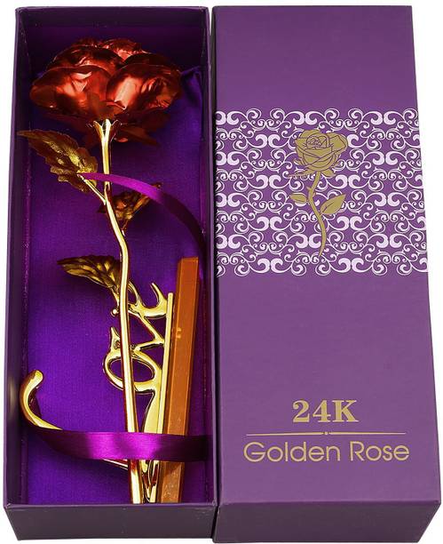 YaaYi Artificial Red Rose with Love Stand | Precious Rose for Most Lovable Person Decorative Showpiece  -  25 cm