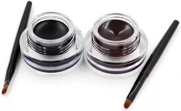 angelie 2 in 1 Black & Brown Water Proof & Smudge Proof 24hrs Gel Eyeliner 3+3= 6 g
