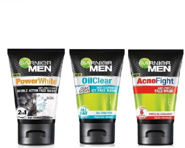 Garnier Men men face wash 100ml pack of 3 Face Wash