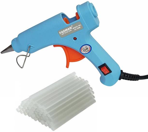 FADMAN Sky Blue Mini 20 Watt & 25 Glue Sticks Hot Melt Glue Gun For Art & Crafts,DIY,Kirigami,Paper,PCB,Plush Toys,Crafts,Wood,Box Standard Temperature Corded Glue Gun
