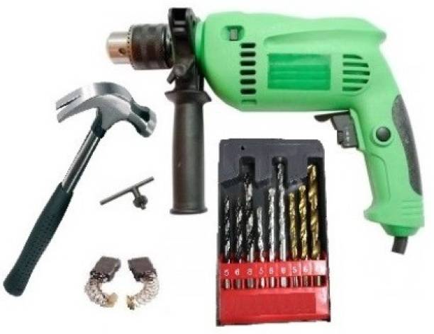 Tinax 13mm Drill Machine With Bits Set &amp; Claw Hammer Power &amp; Hand Tool Kit