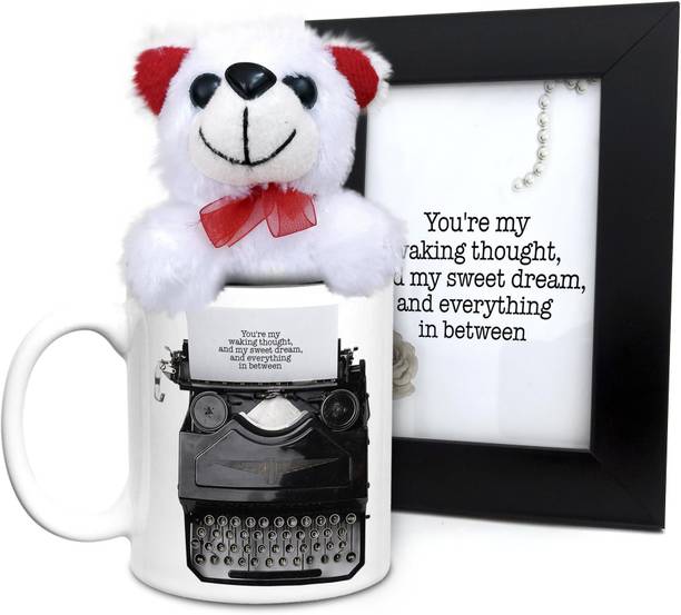 Hot Muggs Mug, Photoframe, Soft Toy Gift Set