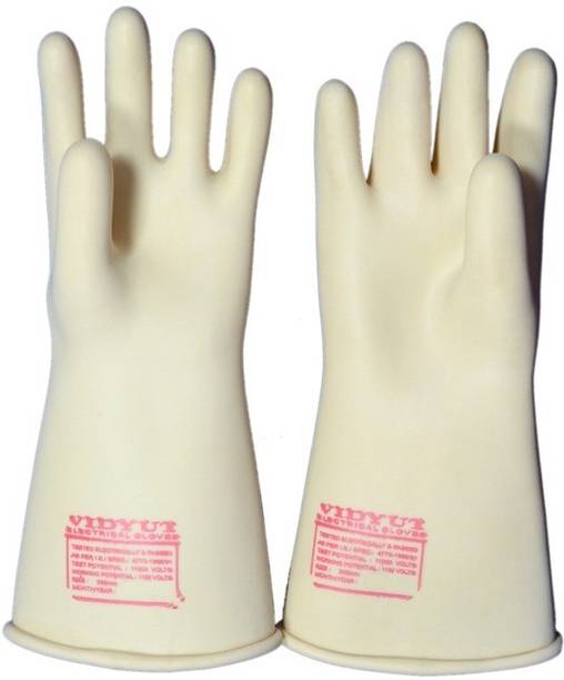 vidyut electric hand gloves for 11 kv line by balaji trading co. rubber Rubber  Safety Gloves
