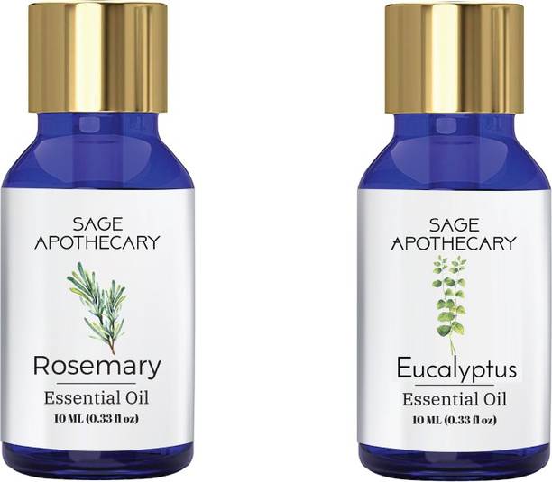 Sage Apothecary Essential Oil Combo 2 in 1 pack (Rosemary & Eucalyptus)│100% pure