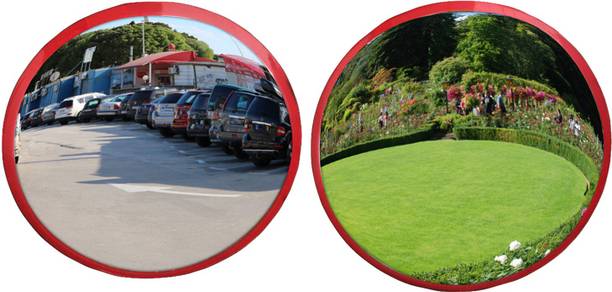 Ryme Combo OF Convex/Pakwa 9 Inches & 12 Inches Mirror For Removal of Outside Negative Energy Decorative Showpiece  -  8 cm
