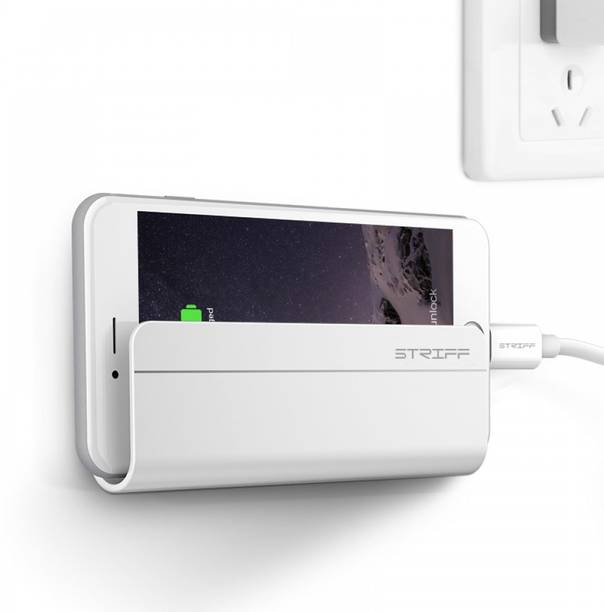 STRIFF Wall Mounted Phone Holder with Built-in non-slip pad ( white) Mobile Holder