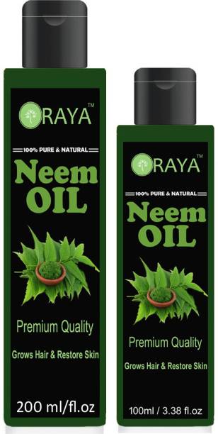 Oraya 100% Organic &amp; Undiluted Cold Pressed Refined Cosmetic Grade For Aromathe Combo Set(200 ml+100 ml)Bottles Hair Oil (300 g) Hair Oil