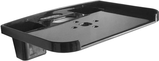 Digiway Set Top Box Stand With Double Remote Holder(Black) Plastic Wall Shelf