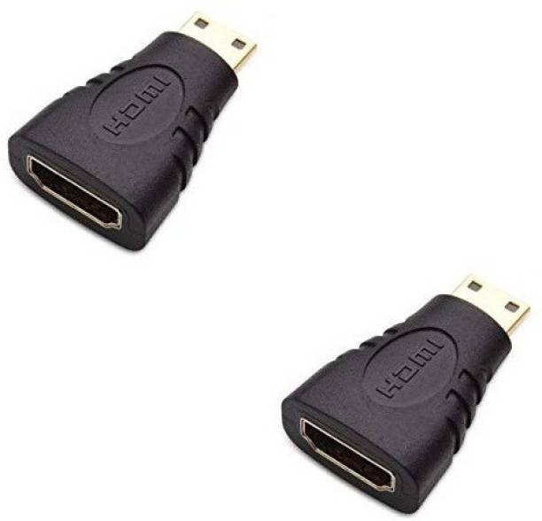 Techvik (Pack Of 2) Mini HDMI Male To HDMI Female Extension Full HD 1080p HDMI Connector