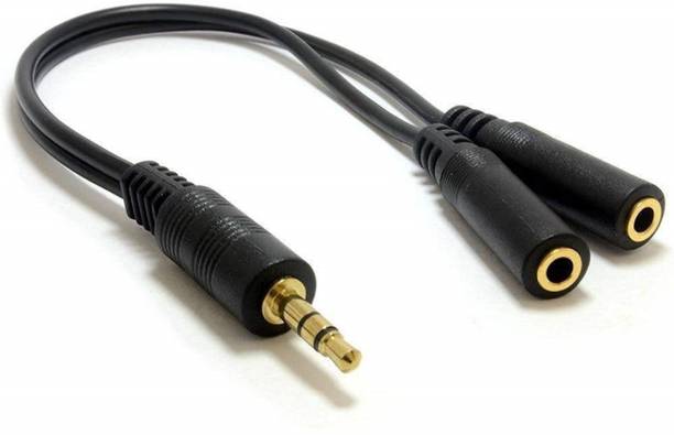 Fedus Black 3.5mm Audio Male to Female Headphone Mic Y Splitter Cable Adapter Headphone Splitter,White Phone Converter