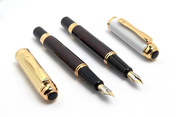 Ledos Set Of 2 - Dikawen Marron Marble Fountain Pen Set Luxury Gift Collection Pen Gift Set