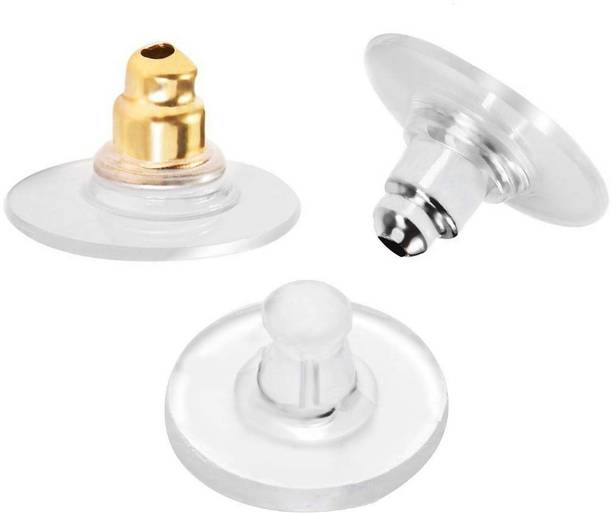 DIY Crafts Rubber Bullet Clutch Earring Back with Metal Post Stoppers for Heavy Earrings (Pack of 150 pairs)
