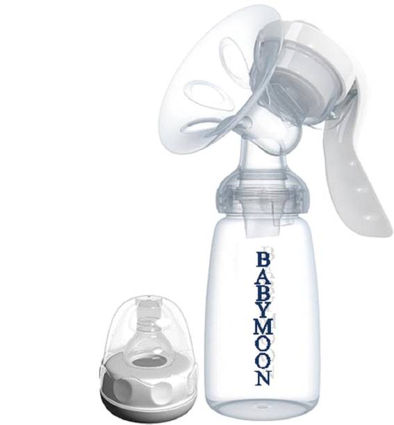 BABYMOON Breast Pump Silicone Hand Breast Pump Breastfeeding Food Grade BPA Portable Milk Collector Milk Storage Bottle  - Manual