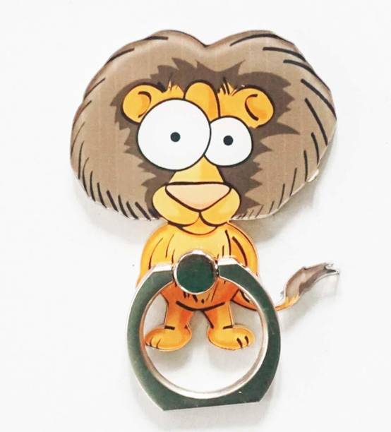befunky Mobile Phone Ring Grip Holder Stand, Funky Animal Mobile Phone and Tablet (Universal) (Lion) Mobile Holder