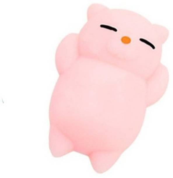 ANABGI 1 Pcs Kawaii Slow Rising Squishy Squeezen Cute Cats Mini Fidget Toy Stress Reliever Kids Toy Gift ( Pink ) Bath Toy