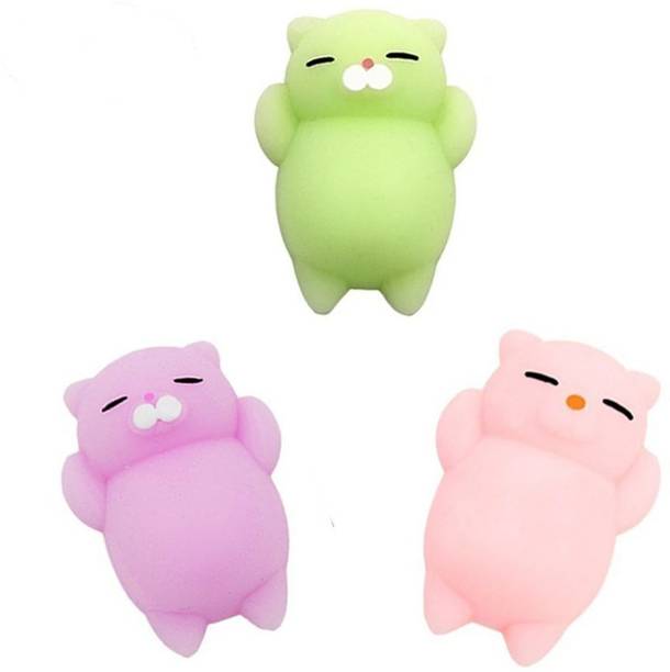ANABGI 1Pcs Kawaii Slow Rising Squishy Squeezen Cute Cats Mini Fidget Toy Stress Reliever Kids Toy Gift (Blue) Bath Toy