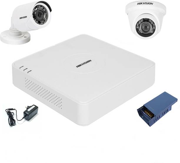 HIKVISION 4 Channal HD DVR 1080p 1Pcs,Outdoor Camera 1MP 1Pcs,Indoor Camera 1MP 1Pcs,4 Channel Power supply 1Pcs, Security Camera