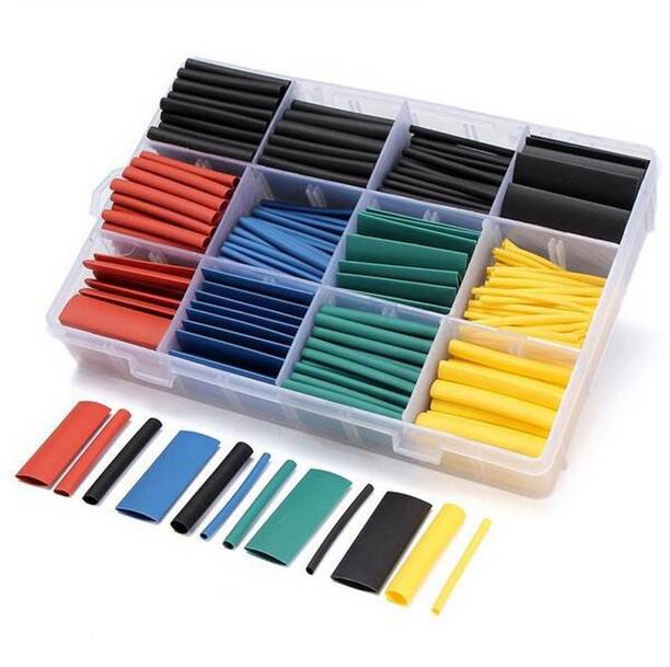 GSK Cut 530 Pcs 2:1 Heat Shrink Tubing Tube Sleeving Wrap Cable Wire 5 Color 8 Size Heat Shrink Cable Sleeve