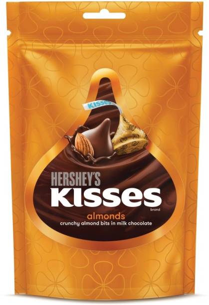 HERSHEY'S KISSES Almonds| Melt-in-mouth Chocolates |Individually wrapped Truffles