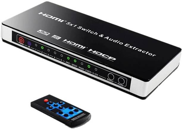 Tobo HDMI 5X1 Switch & Audio Extractor.(black) Media Streaming Device