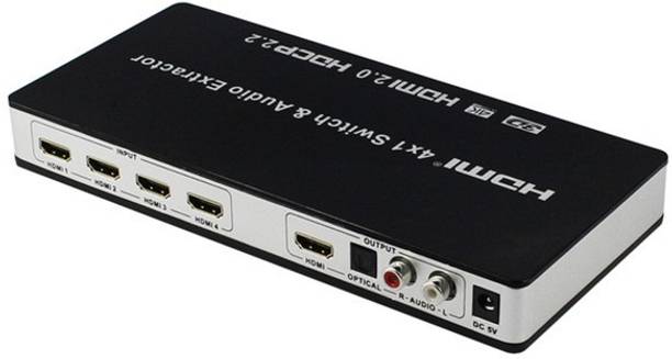Tobo HDMI 4x1 Switch & Audio Extractor 4 Ports HDMI switcher 4 Input 1 Output HDMI Extractor.(Black). Media Streaming Device