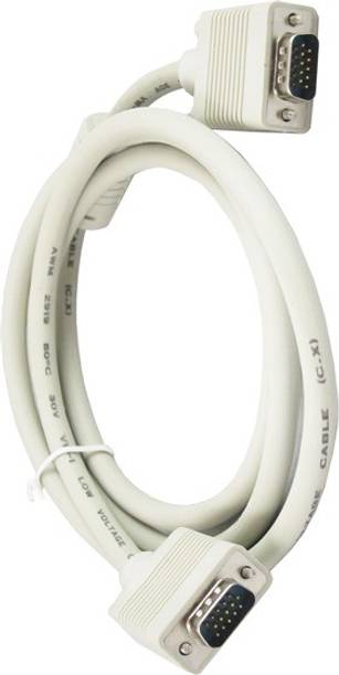 HexaGear VGA Cable 1.5 m 100% original Full Hard Copper Wire High Resolution High Speed 15 Pin Male to Male VGA Cable for PC, Laptop, Monitor, LCD/LED TV, Projector 1.5 Meters 1.5 m VGA Cable (Compatible with Monitor, HDTV, Computer, LEDLCD TV, Laptop, PC, Desktop, White)