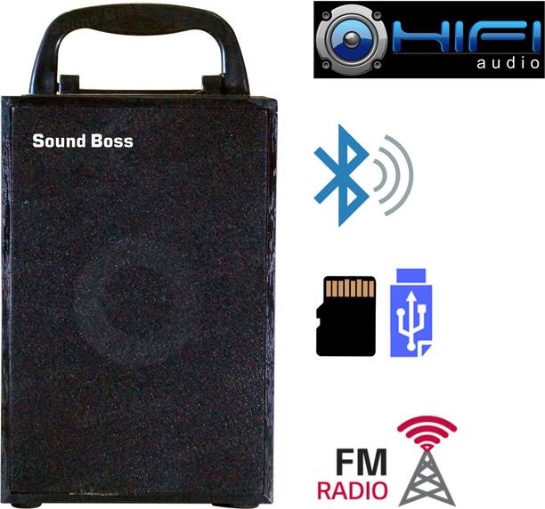 Sound Boss WOODEN WIRELESS POWERFUL STEREO SD/USB/FM 10 W Bluetooth Speaker