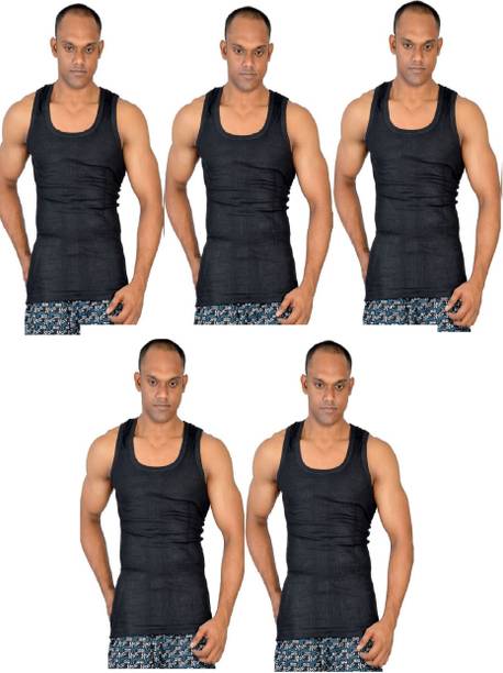 AMUL MACHO Pack of 5 MACHO DERBY BLACK Men Vest