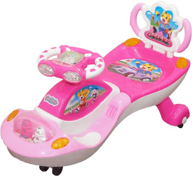 Ehomekart Galaxy Twist and Swing Magic Car Ride On for Kids with Music and Lights for Boys and Girls (1 Year to 4 Years) - Pink