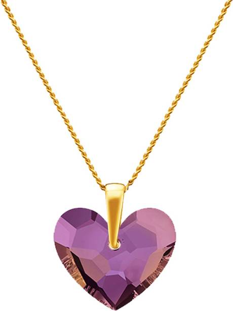 Valentine Gift Truly in Love Lilac Shadow Pinkish Maroon Swarovski Crystal Pendant Gold-plated Swarovski Crystal Alloy Pendant