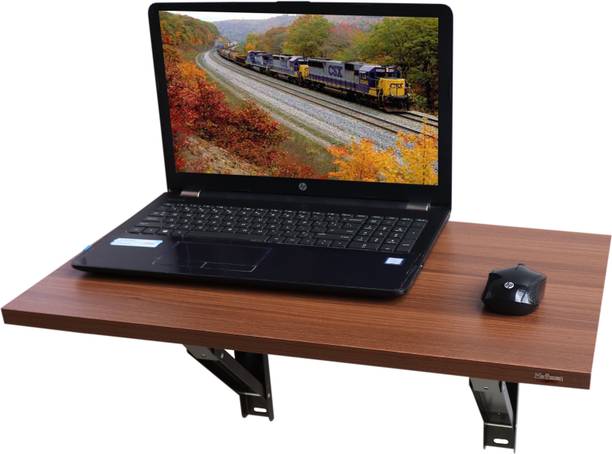 Madhuran Miniwall Table Classic Walnut इंजिनीयर्ड वुड स्टडी टेबल