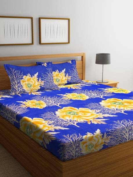 Bombay Dyeing 160 TC Microfiber Double Floral Bedsheet