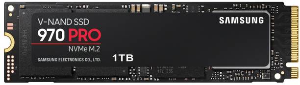 Samsung 970 Pro 1 TB Laptop, Servers, Network Attached Storage, Desktop Black PCIe NVMe Internal Solid State Drive (SSD) (MZ-V7P1T0BW)
